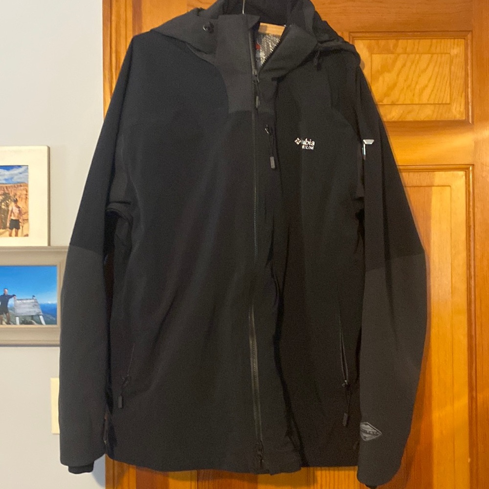 Columbia Sportswear Titanium mens L black winter jacket with Omni heat